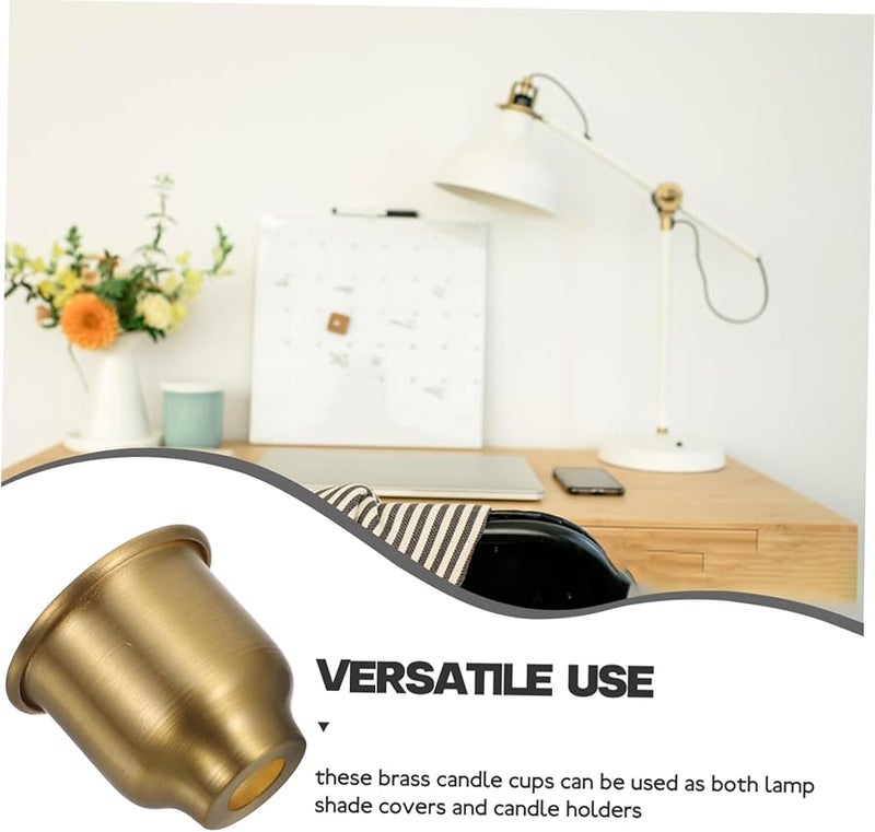 Brass Rolled Edge Candle Lamp Holder for Tealight and Votive Safe Decor Lighting - Image 5